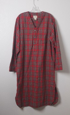 Vintage LL Bean Flannel Night Gown Red 